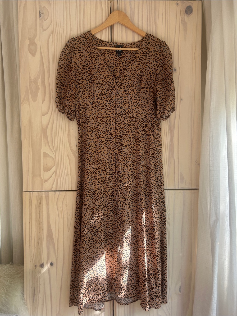 Leopard Print Brown Midi Dress - Classic Animal Print